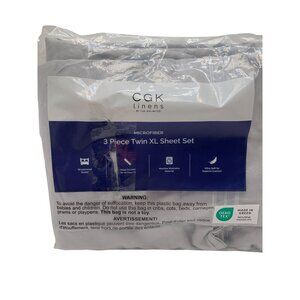 CGK Linens 3-Piece Twin XL Microfiber Sheet Set In French Grey